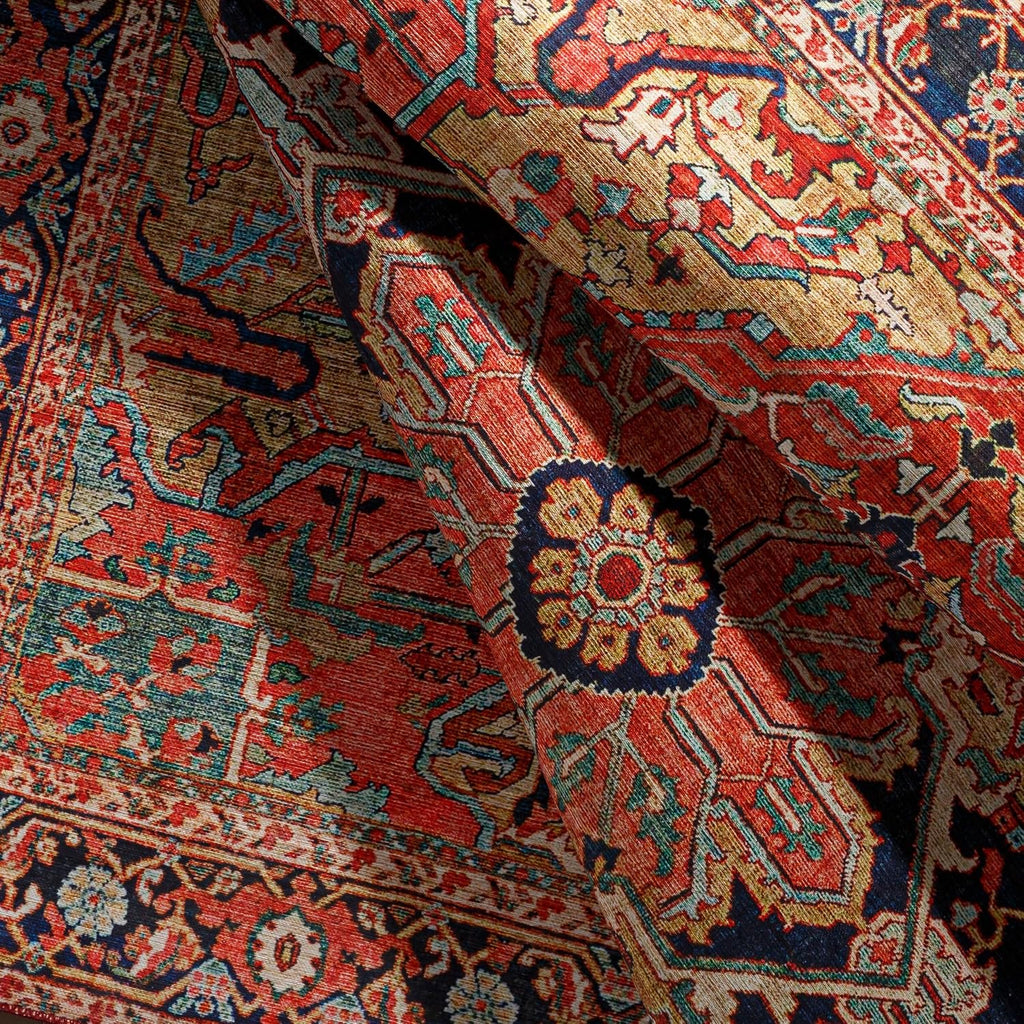 Alfons Medallion Oriental Area Rug,7'6" x 9'6",Red/Gold