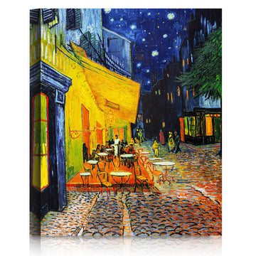 Café Terrace at Night by Vincent Van Gogh. The World Classic Art Reproductions, Giclee Canvas Prints Wall Art Decor