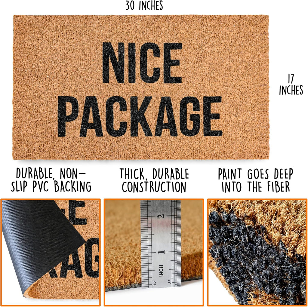 Nice Package Doormat 30x17 Inch, Welcome Mat Outdoor Funny Front Door Mat | Funny Home Decor, Conversation Starter