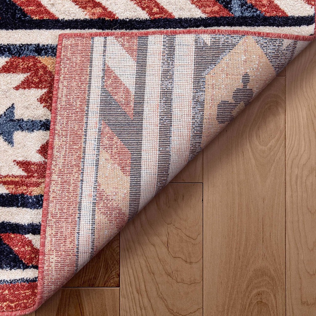 Tulsa Lea Crimson Traditional Southwestern Tribal Area Rug