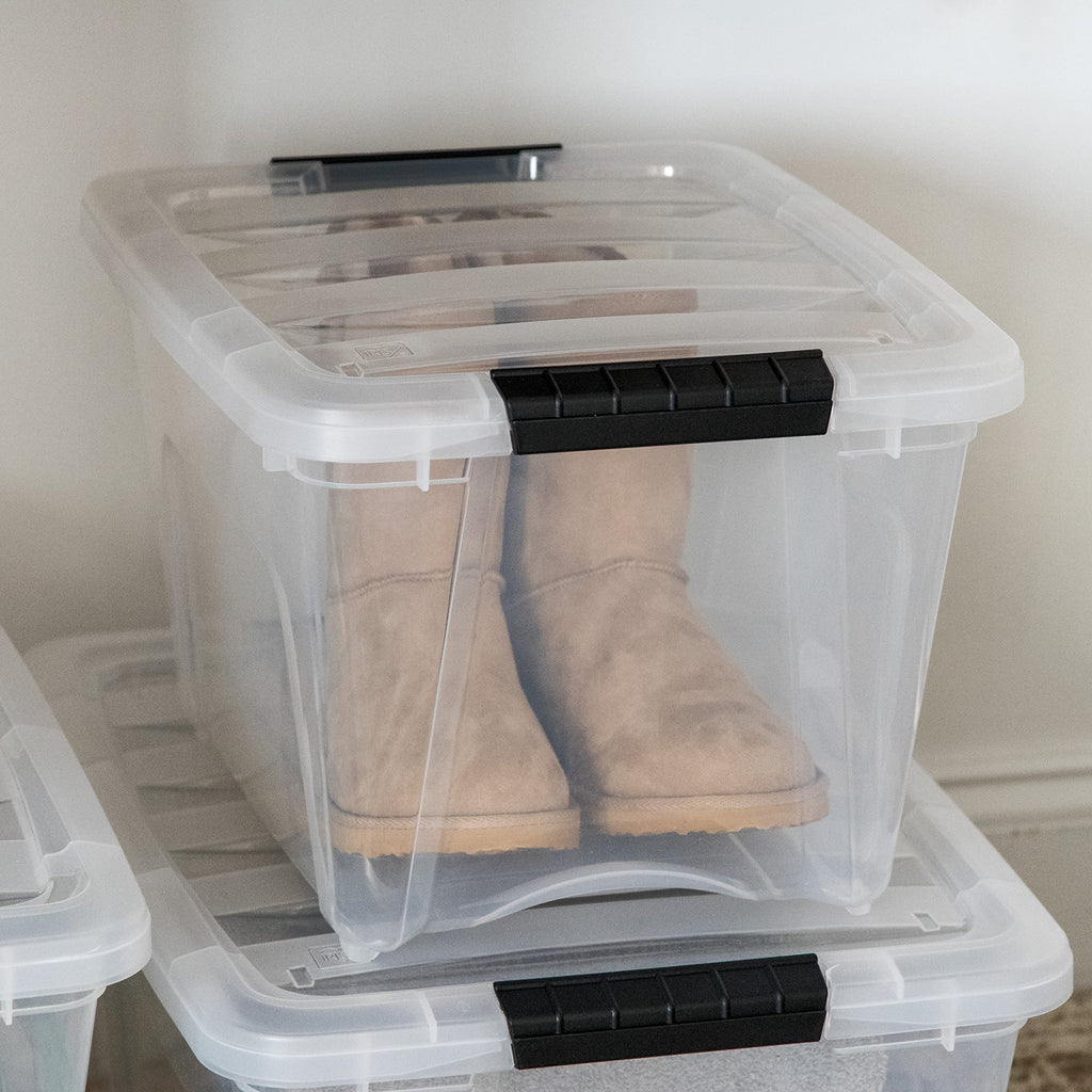 USA 6-Pack 19 Quart Storage Bins with Lids, Clear