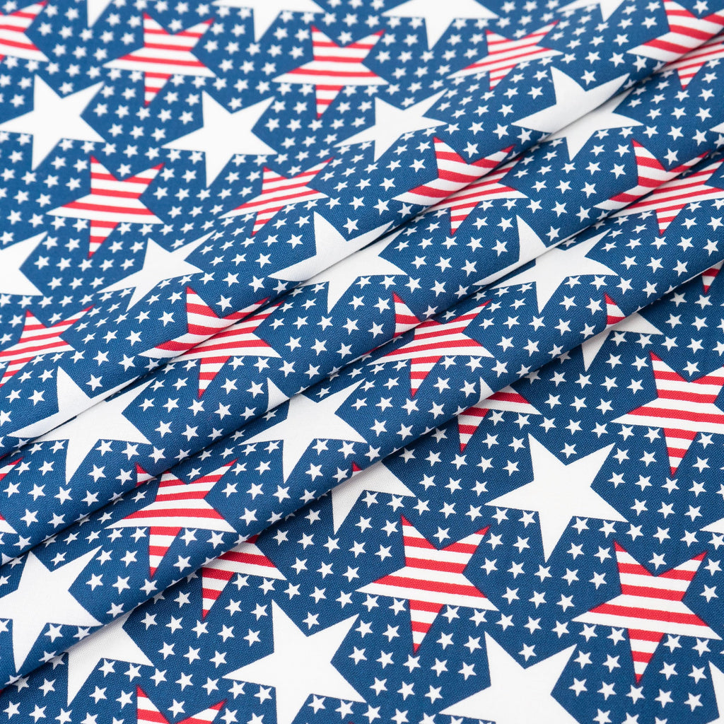 Fabrics, 100% Cotton Quilt and Crafting Fabric for Sewing 44 inch Wide Stripes in Stars On Dots Cut by the Yard