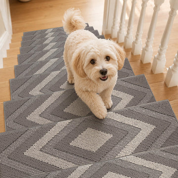 Stair Treads for Wooden Steps Indoor, 14 Pack 9"x28", Grey