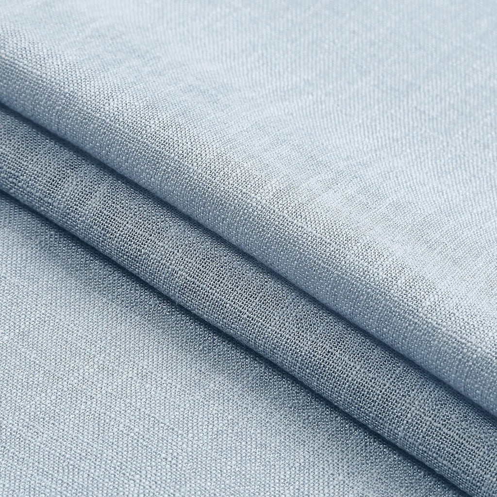102 Inches Long Dusty Blue Bailey Pinch Pleat Full Blackout Curtains with Liners,Linen Textured Drapes for Modern