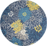 Home Passion Blue 8' x Round Area Rug - Easy Clean, Non Shedding, Bed Room, Living Room, Dining Room