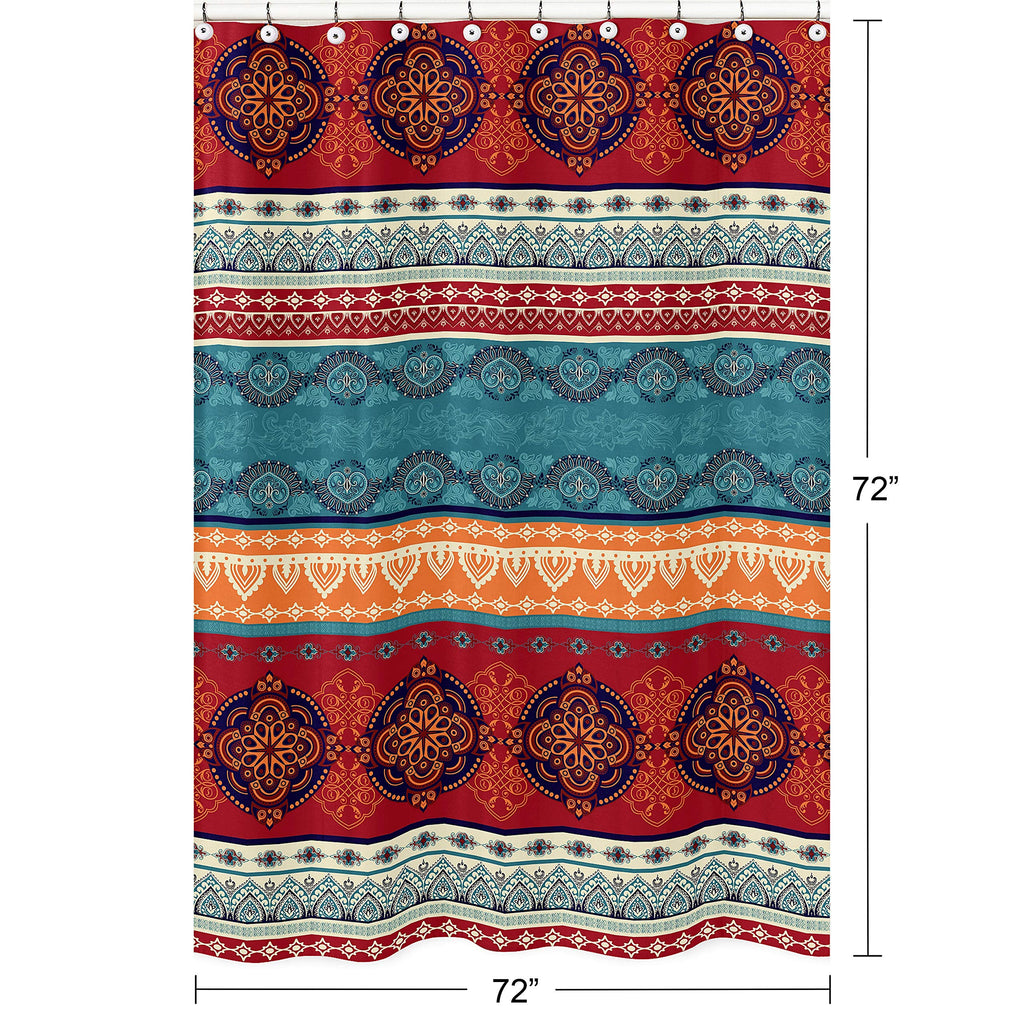 Boho Mandala Bohemian Chic Decorative Bathroom Fabric Bath Shower Curtain 72x72 Aztec Room Decor Ethnic Vintage