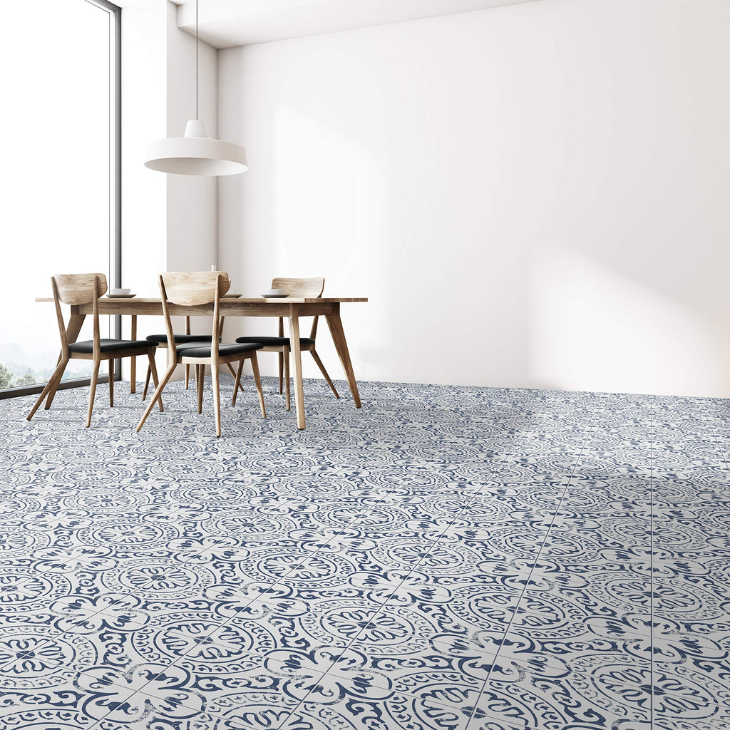 Indigo Encaustic Glazed Porcelain Wall Tile Kitchen Sample Flooring