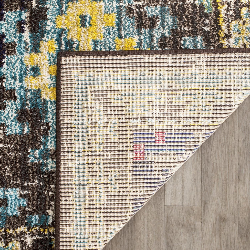 Monaco Collection Runner Rug, Multi, Boho Diamond Trellis Design, Non-Shedding & Easy Care, Ideal for