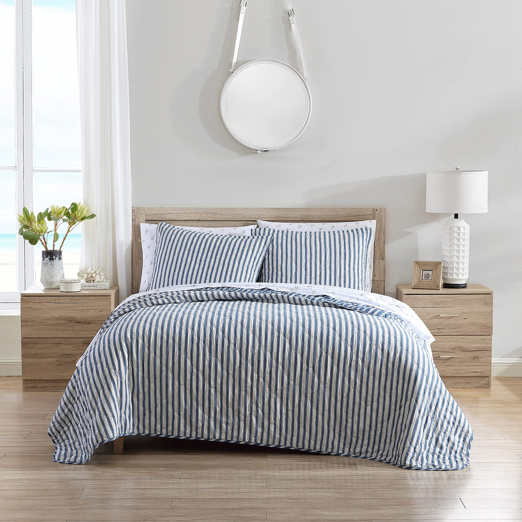 Quilt Set with Shams, Cotton, Reversible