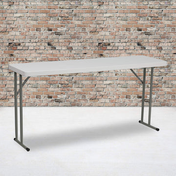 5' White Rectangular Plastic Folding Table