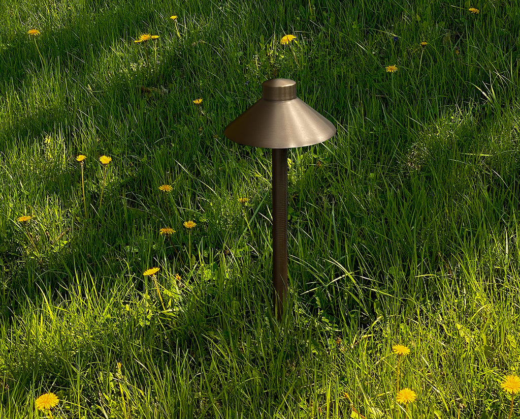Solid Brass Pathway Lights, Low Voltage LED Landscape Path Light, Outdoor Waterproof Accent Lighting, 12V AC/DC