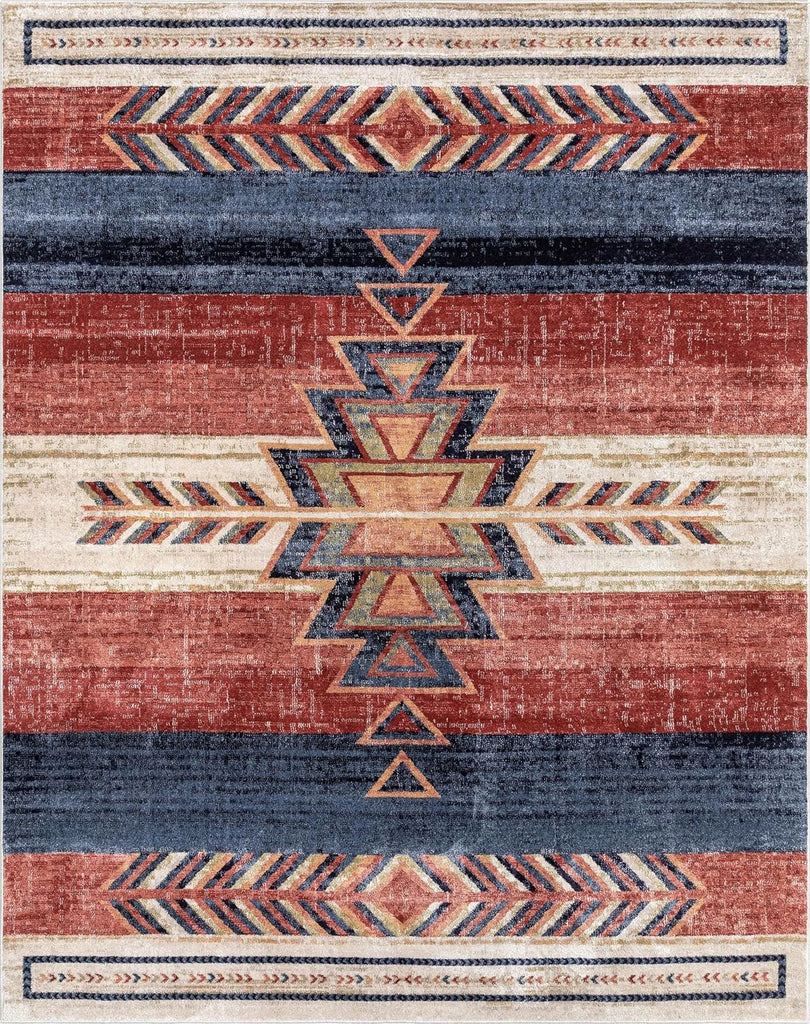 Dustin Crimson Southwestern Medallion Area Rug