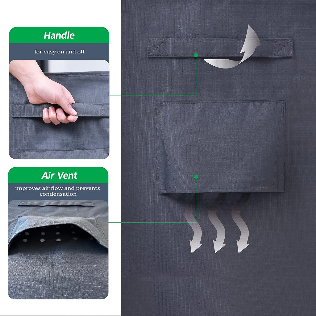 Extra Large Patio Furniture Covers, Grey, 160"W x 92"D x 35"H | Heavy Duty Rip-stop Fabric With PU Coating.