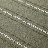 Hemstitched Embroidery Striped Boho Tablecloth 60 Inch Round Olive, Heavy Weight Farmhouse Burlap Li