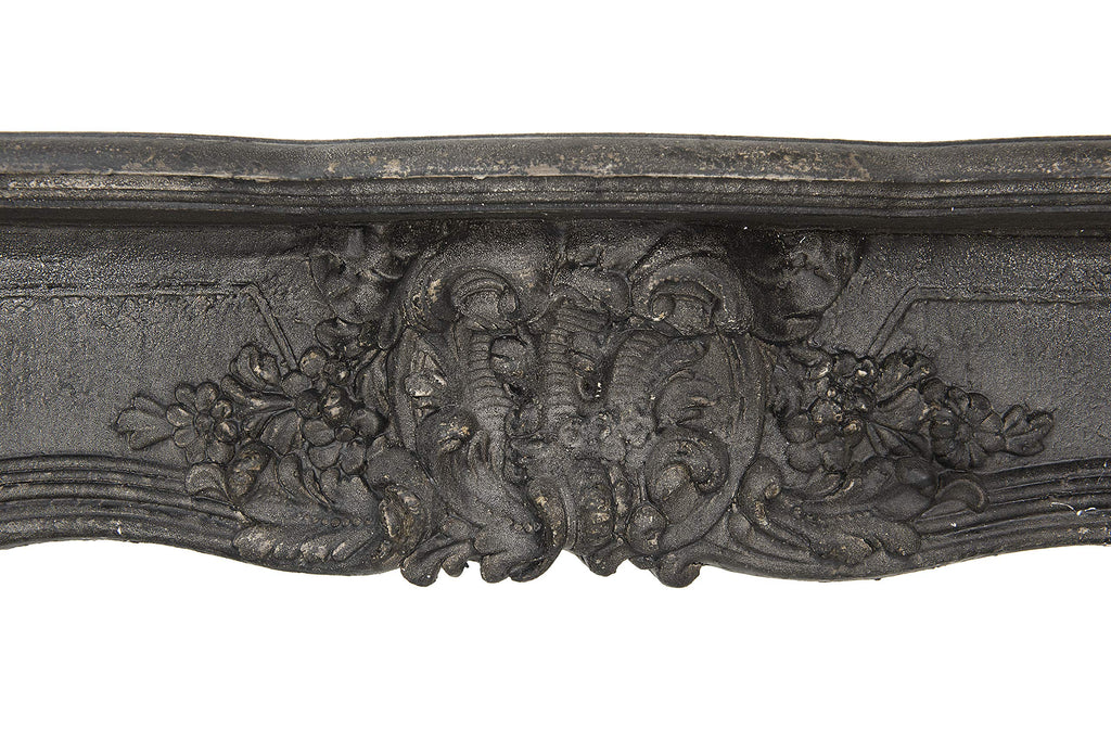 Ornate Decorative Fireplace Mantel, Distressed Black
