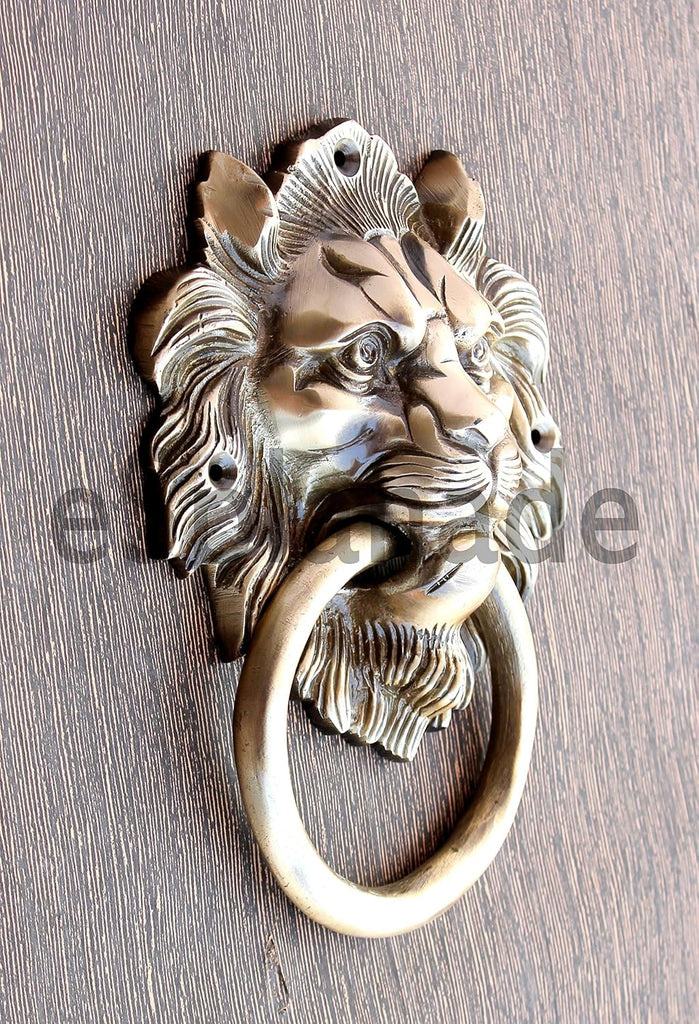 Lion Mouth Metal Door Knocker Yellow