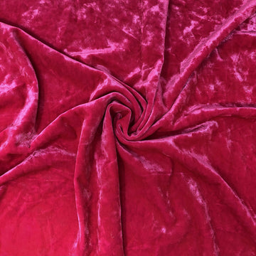 Crushed Stretch Velvet Solid (Fuschia Hot Pink) by Elotex International Fabric