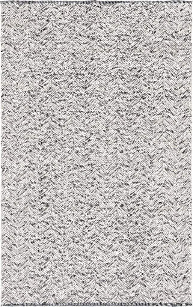 Kilim Collection Area Rug, Grey & Beige, Handmade Flat Weave Wool, Ideal for High Traffic Areas (KLM401G)