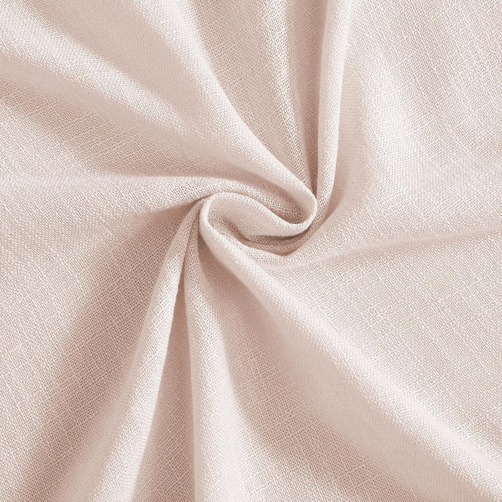 Pink Bailey Pinch Pleat Light Filtering Curtain Panels 95 Inches Length,Boho Textured Semi Sheer Drapes Window