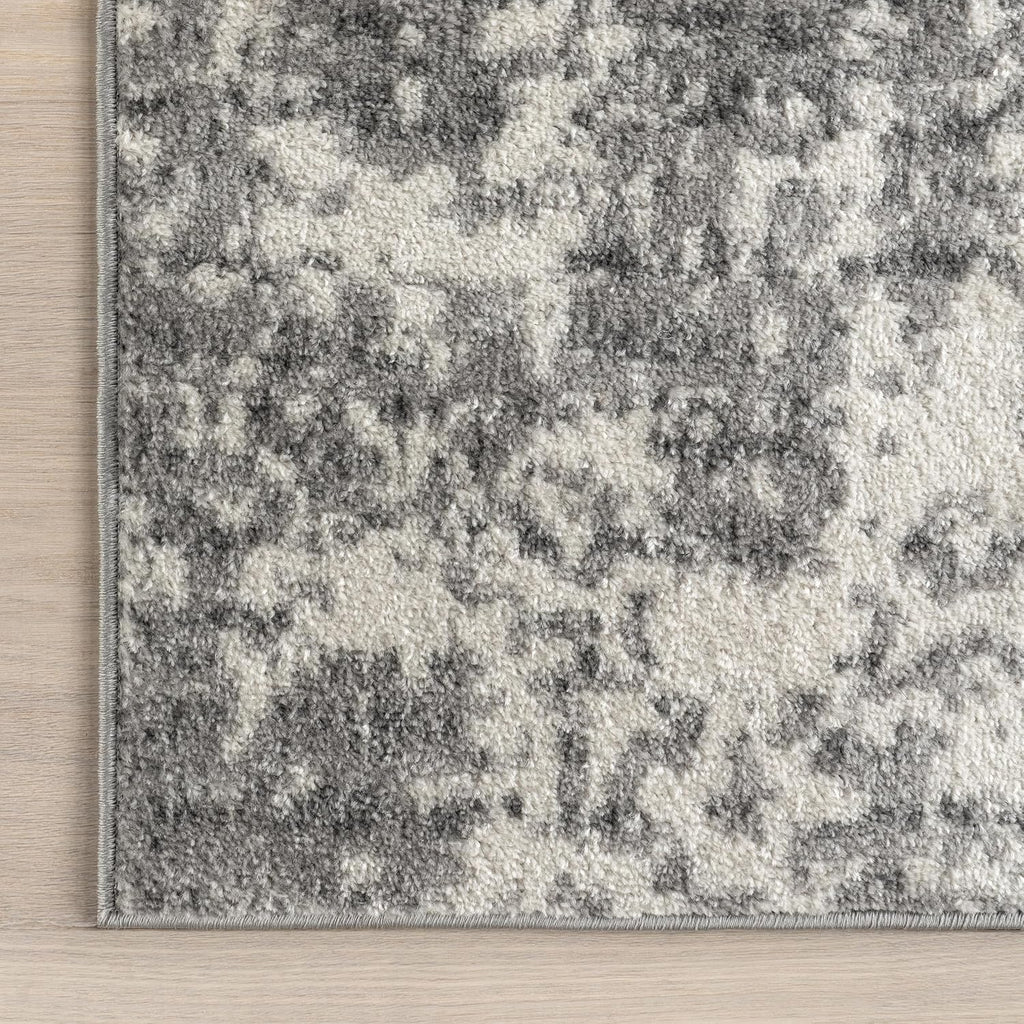 Deedra Grey Abstract Power Loomed Area Rug, Oval 7' x 9'