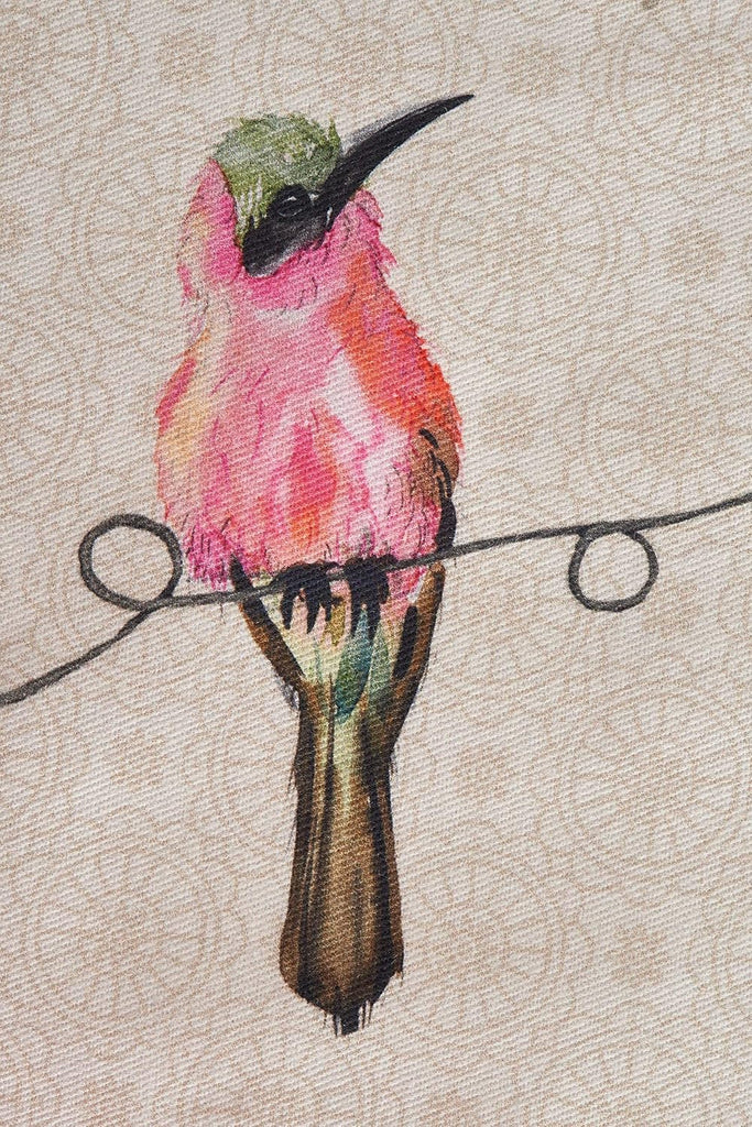 Birdies on Wire Bundle Set 100% Cotton Set of 4 Napkins (20 Inch by 20 Inch) and Set of 4 Place Mats (13 Inch by 19