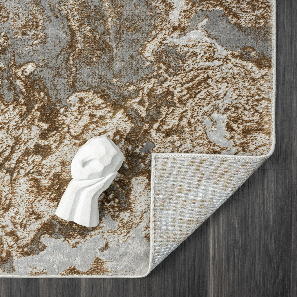 Marble Swirl Abstract Area Rug, Gray