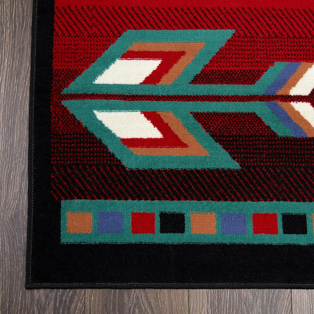 Dynamix Premium Sagrada Southwestern Geometric Area Rug, Black/Red