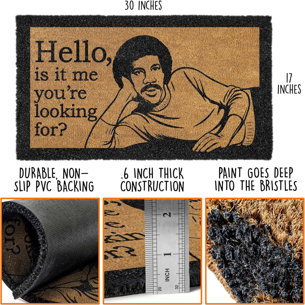 Hello Is It Me You're Looking for Welcome Mat 30x17 Inch Funny Doormat Coir | Funny Home Decor, Fan-Inspired Design