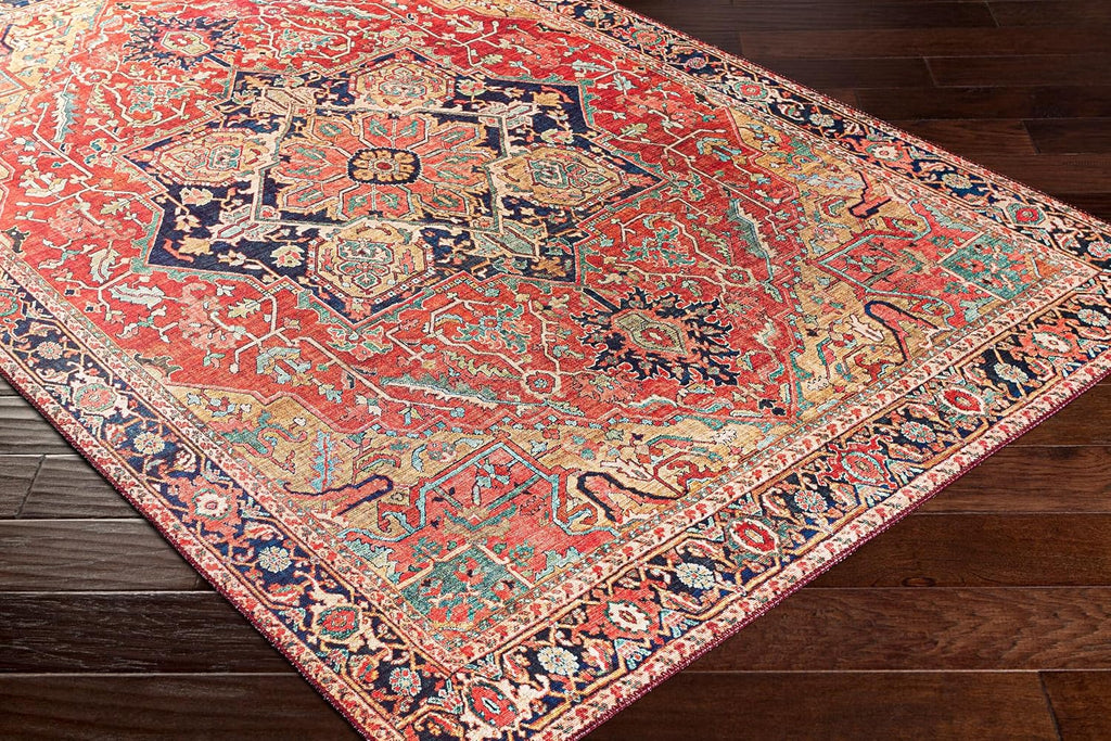 Alfons Medallion Oriental Area Rug,7'6" x 9'6",Red/Gold