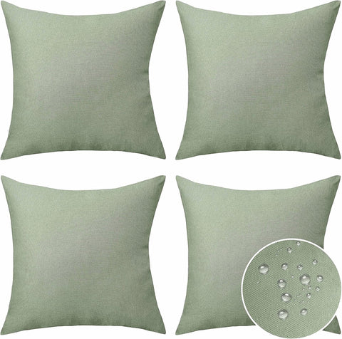 Outdoor Pillows Covers Waterproof Sage Pillow Covers, 18x18 inch, Sage Green Grey