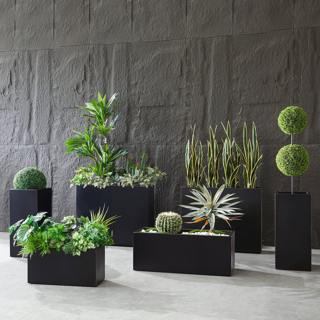 38Lx15Wx15H Fully Welded Heavy-duty Metallic Planter Box for Outdoor Plants