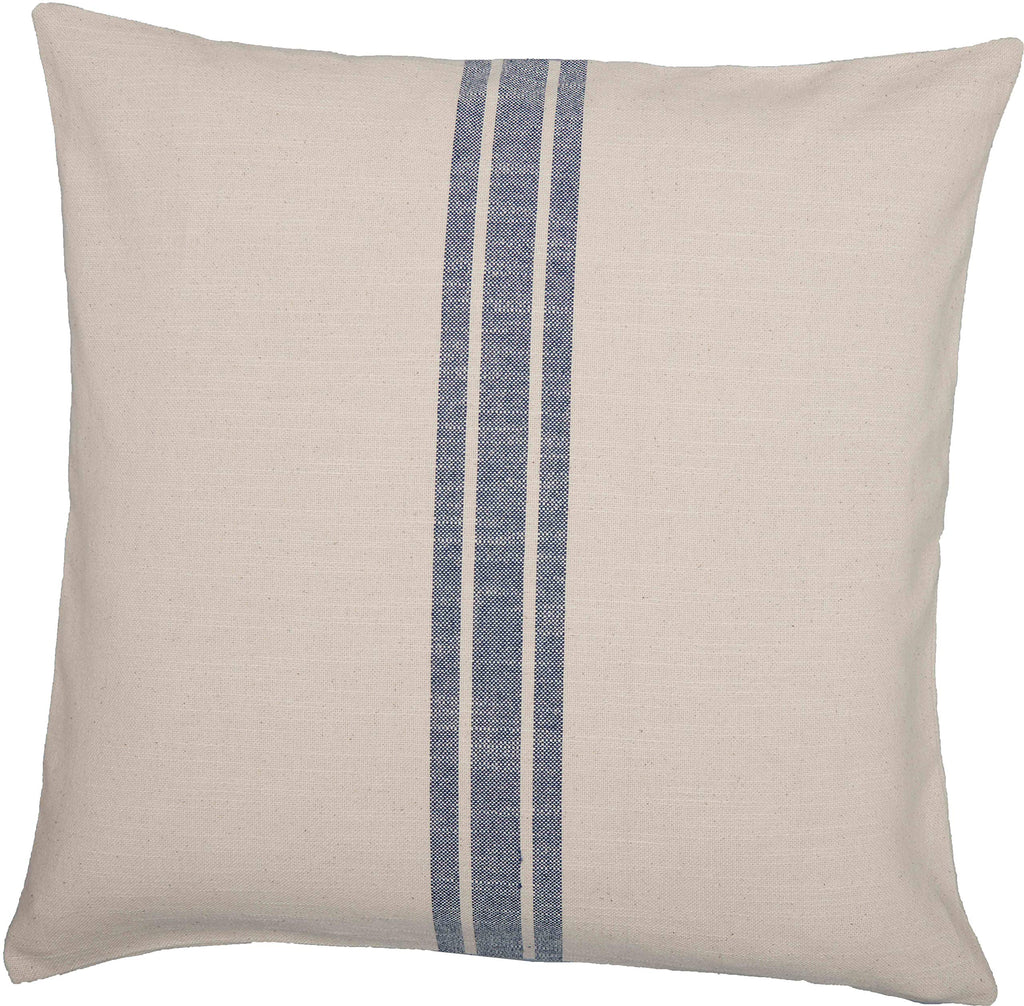 Market Place Blue Grain Sack Stripe Pillow Cover 20" x 20"