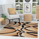 GLORY RUGS Modern Area Rug 5x7 Beige Swirls Carpet Bedroom Living Room Contemporary Dining Accent Sevilla Collection