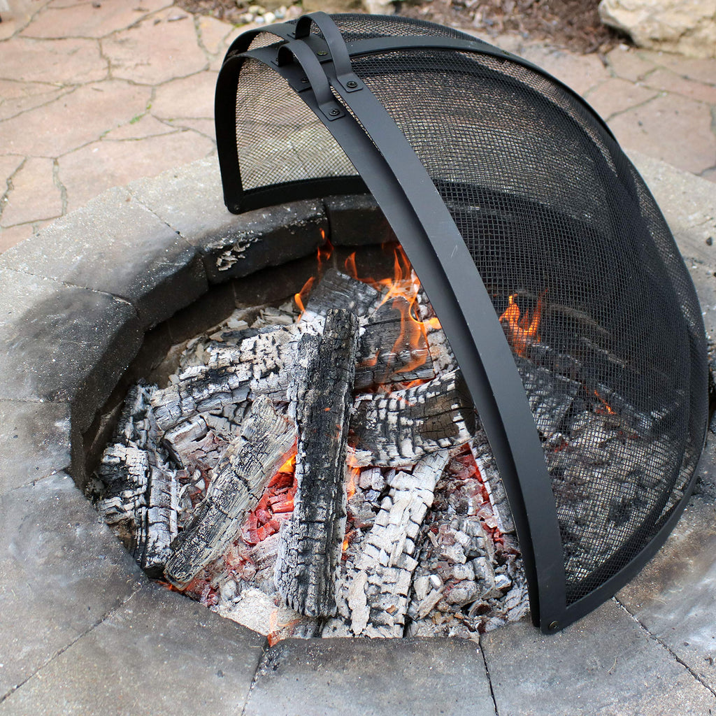 Outdoor Fire Pit Screen Cover, Round, Easy Access Door, 32" Dia