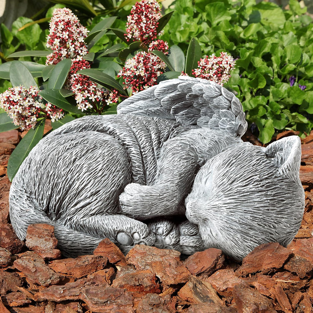 Outdoor Cat Memorial Stone, Gray, 8" x 6.5" x 4.5"