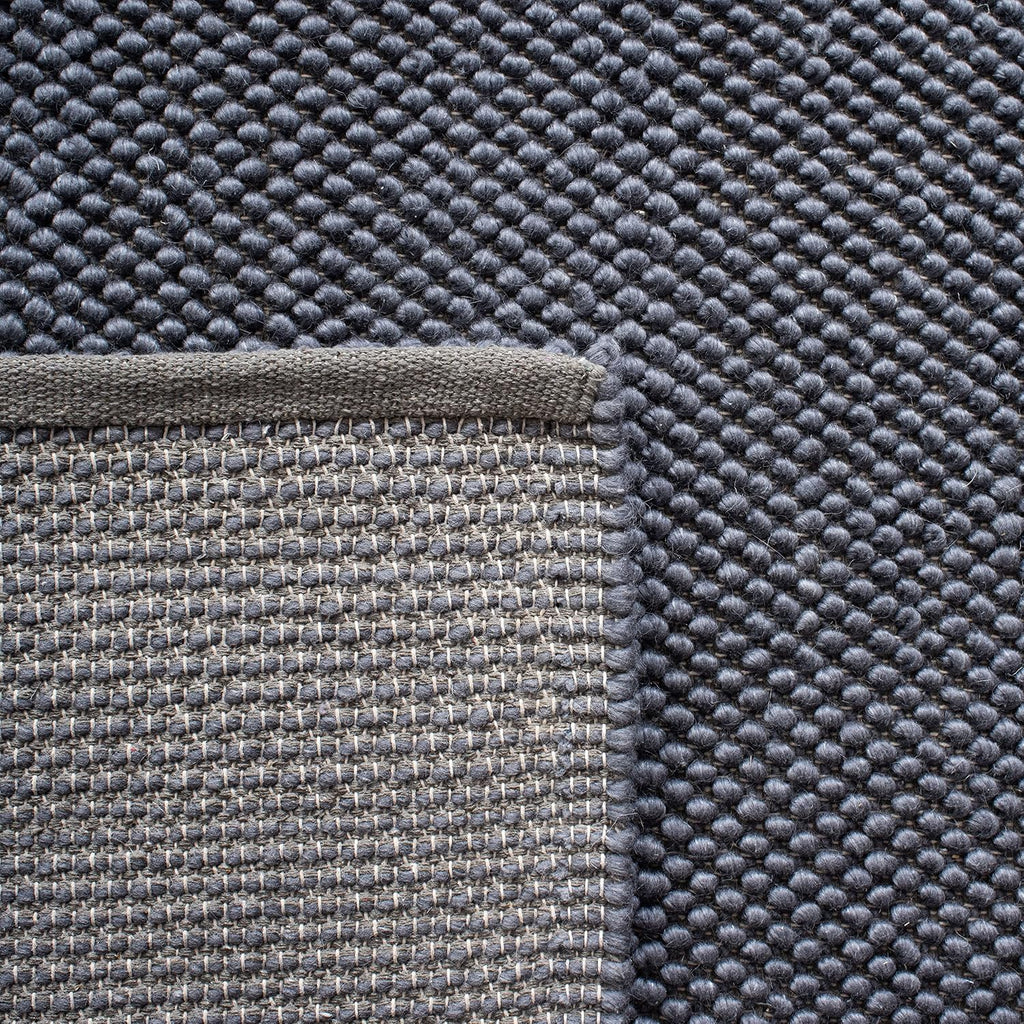 Area Rug 9x12 - Natura - Large - Dark Grey, Handmade Wool Blend, Textured Design