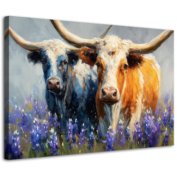Farmhouse Highland Cow Wall Art Western Wall Decor Kitchen Living Room Large Highland Cow Picture Canvas Prints Decor