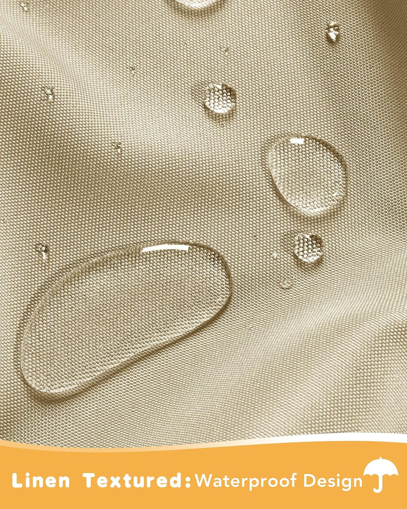 Outdoor Curtains Waterproof 4 Pcs 54x84 Inch Cream | Poolside Privacy Protection, Light Filtering Outside Curtains
