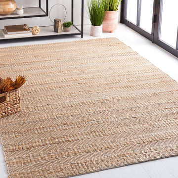 Natural Fiber Collection Area Rug - 10' x 14', Ivory & Natural, Handmade Boho Farmhouse Rustic Jute & Cotton Jute