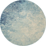 Home Passion Navy/Light Blue 8' x Round Area-Rug, Modern, Abstract, Easy-Cleaning, Non Shedding, Bed