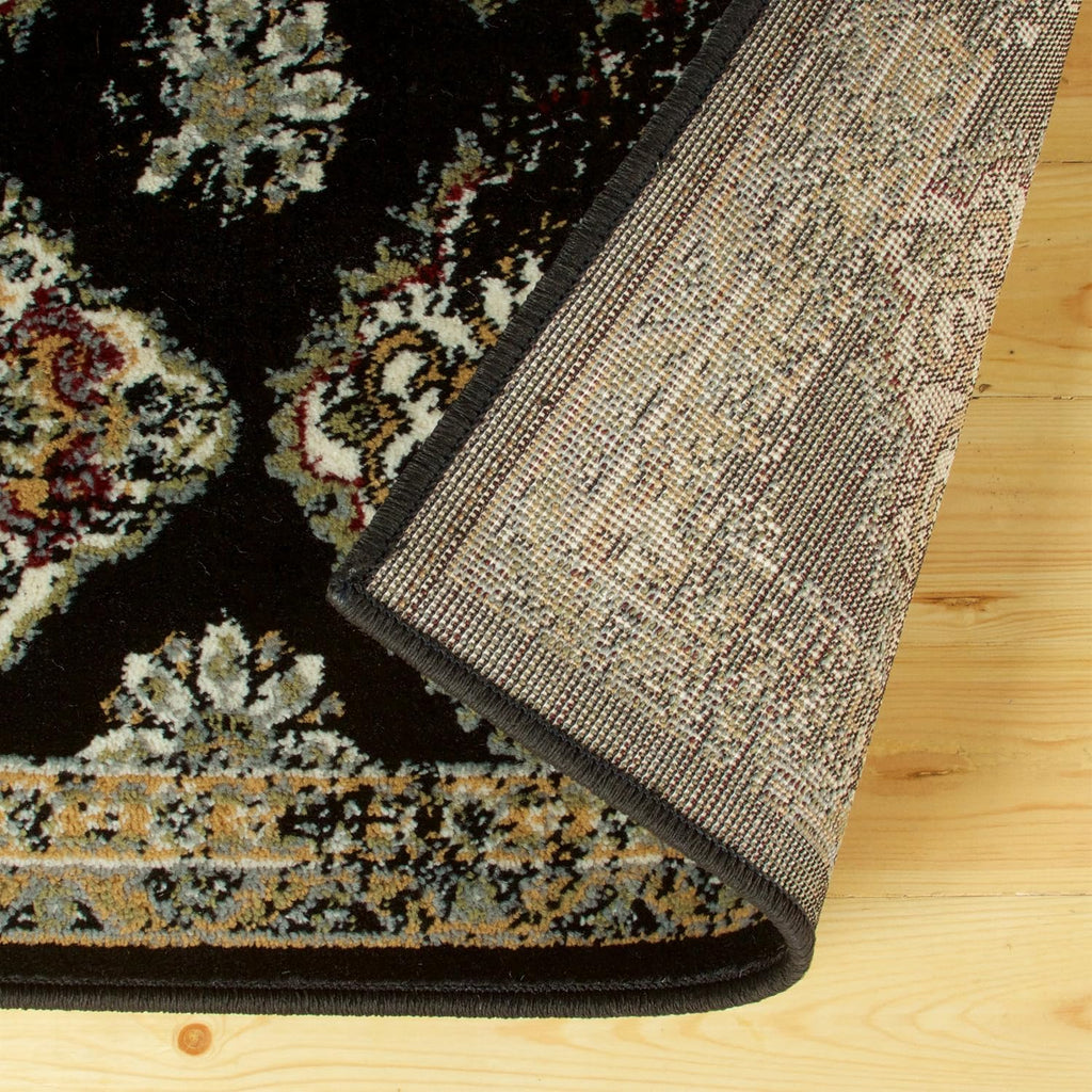 Mayfair Collection Area Rug, 8mm Pile Height with Jute Backing, Vintage Distressed Medallion Pattern, Fashionable and