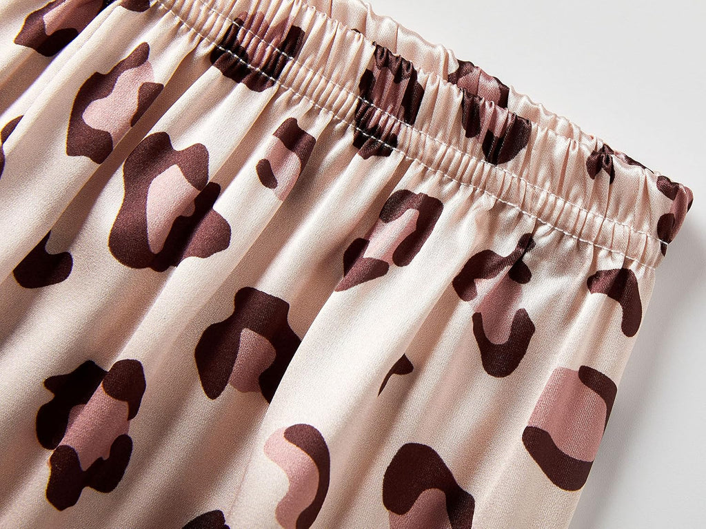Girls Satin Pajamas, Short Sleeve Shorts Button Up