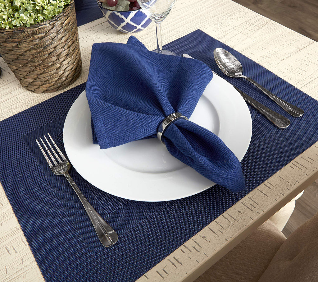Vinyl Tabletop Collection, Placemat Set, 13x17.25, Nautical Blue, 6 Piece