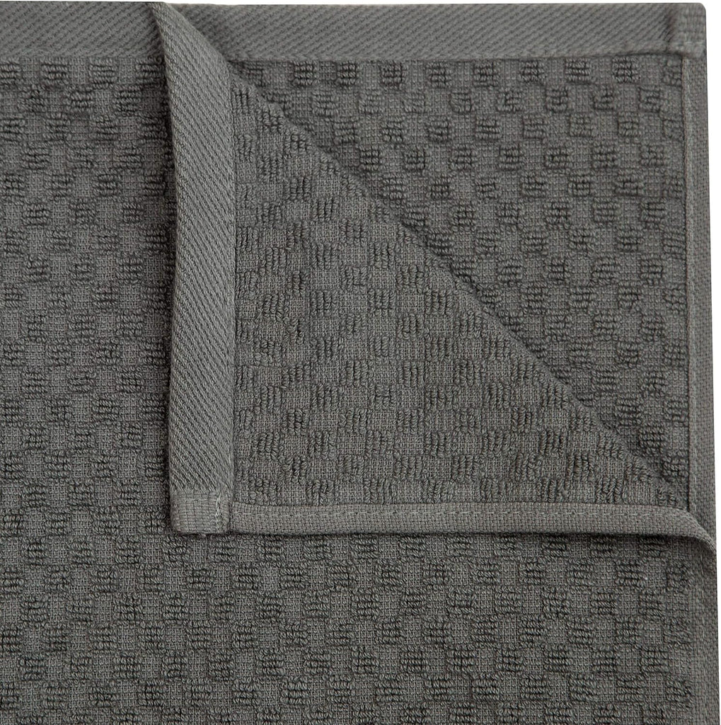 Amazing Kitchen Towel - 12 Pack 100% Cotton Waffle Terry Towel | Charcoal - 16x28 Euro Café Waffle Weave Dish Towels