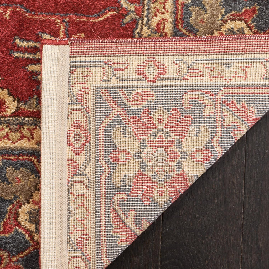 Mahal Area Rug - 9' x 12', Red & Navy, Traditional Oriental Design, Non-Shedding & Easy Care