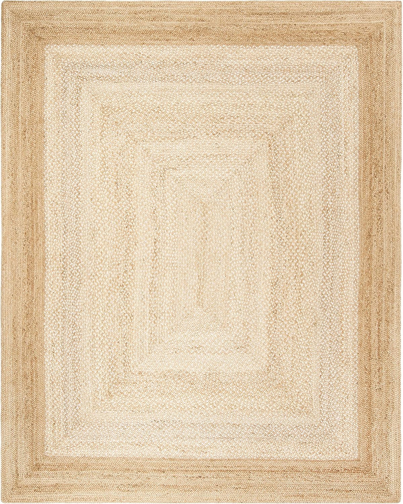Natural Fiber Area Rug - 9' x 12', Natural & Ivory, Handmade Farmhouse Boho Coastal Rustic Jute