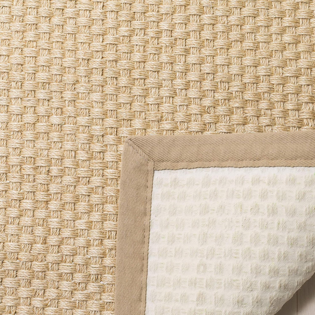 Natural Fiber Collection Accent Rug - 3' x 5', Natural & Beige, Rustic Farmhouse Border Sisal Design, Easy Care