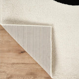 Abani Black and Cream Area Rug | White Abstract Swirl Wave Carpet | 8' x 10' Beige/Ivory Geometric Wave Design | for