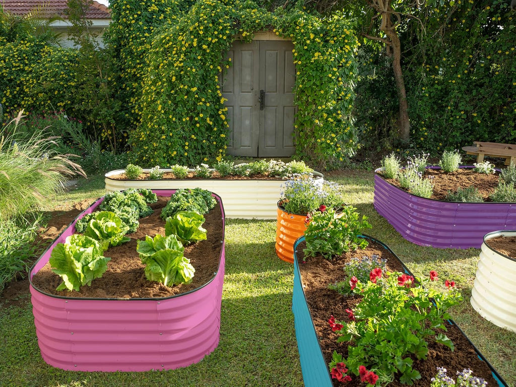 9-in-1 Galvanized Steel Raised Garden Bed // 8×2×1.5 ft Modular Planter for Gardening, Vegetables, Flowers // 18"