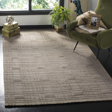 Tibetan 9' x 12' Slate Hand-Knotted Modern Premium Wool Area Rug